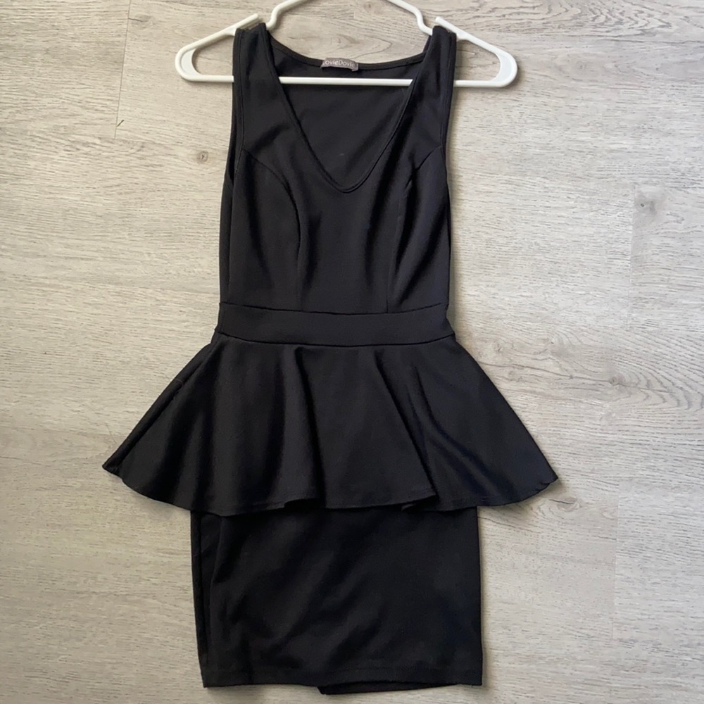 Black Peplum Mini Dress Size Small